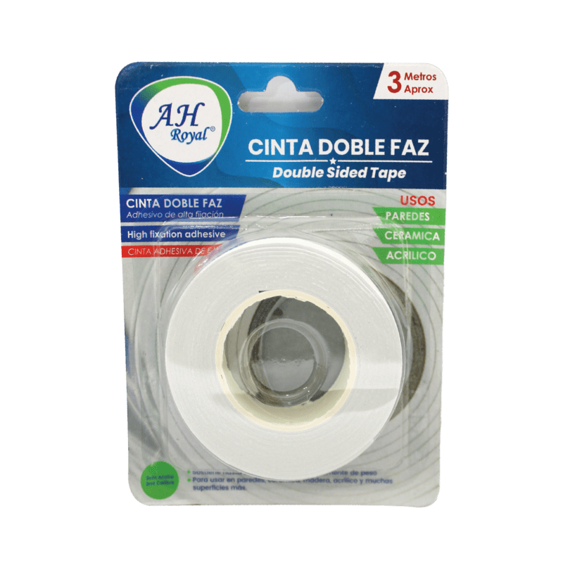Cinta doble faz AH royal 18mm 3/4” x 2,5mt.