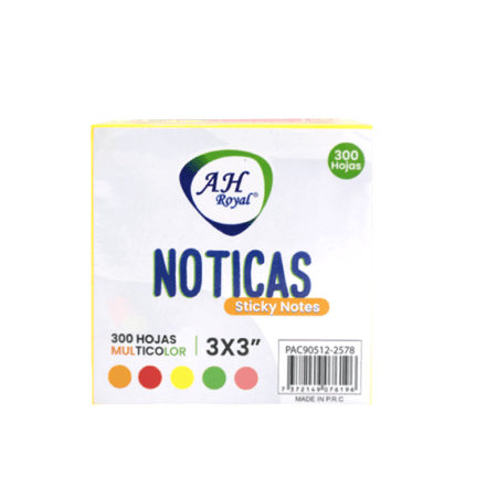 Papel para notas AH royal x300 unidades neón surtido.