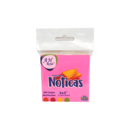 Papel para notas AH royal de colores neón 100 hojas.