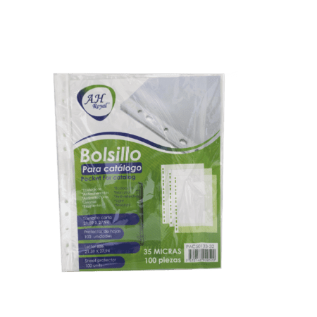 Bolsillo para catalogo AH royal tamaño carta.