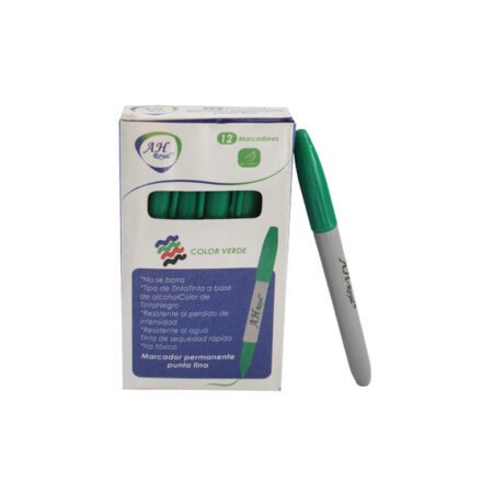 Marcador AH royal verde tipo sharpie 1008 display x12 uds.