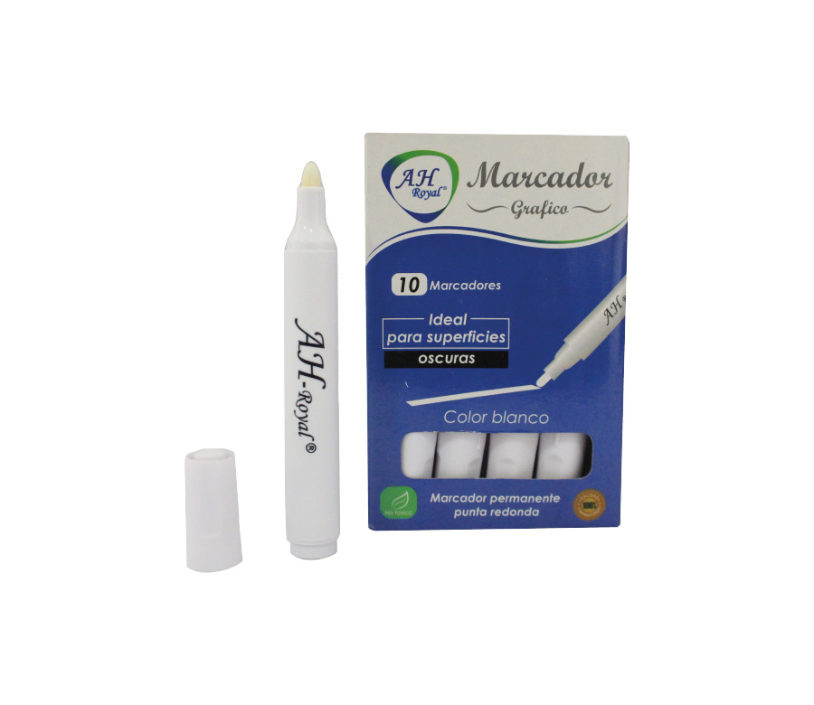Marcador AH royal borrable biselado negro display x10 uds caja x120 dps.