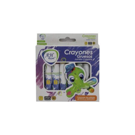Crayones AH royal x12 colores gruesos caja  x240 dps.